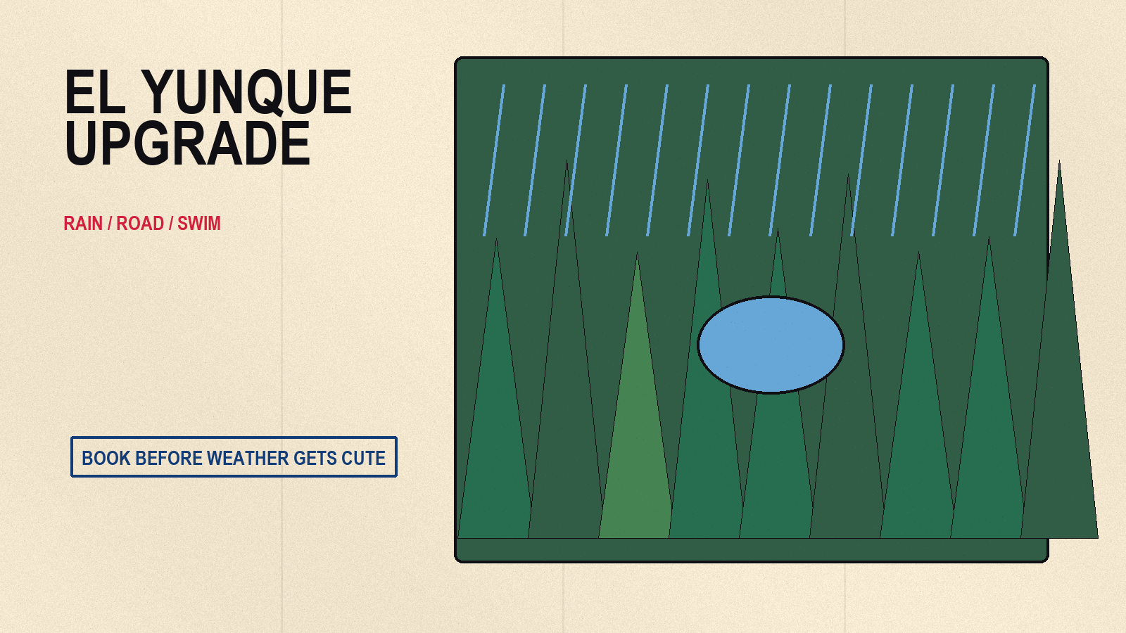 El Yunque rainforest day trip route-poster artwork